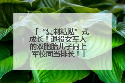 “复制粘贴”式成长！退役女军人的双胞胎儿子同上军校同当排长！