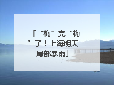“梅”完“梅”了！上海明天局部暴雨