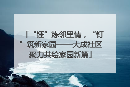 “锤”炼邻里情，“钉”筑新家园——大成社区聚力共绘家园新篇