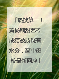热搜第一！黄杨钿甜艺考成绩被质疑有水分，高中母校最新回应
