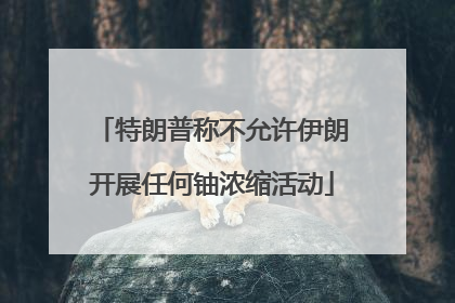 特朗普称不允许伊朗开展任何铀浓缩活动