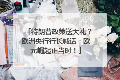 特朗普政策送大礼？欧洲央行行长喊话：欧元崛起正当时！