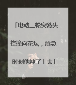 电动三轮突然失控撞向花坛，危急时刻他冲了上去