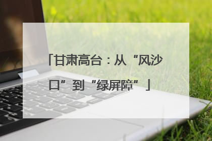 甘肃高台：从“风沙口”到“绿屏障”
