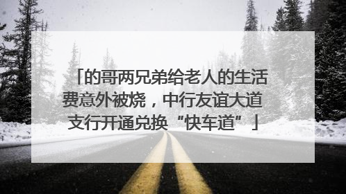 的哥两兄弟给老人的生活费意外被烧，中行友谊大道支行开通兑换“快车道”