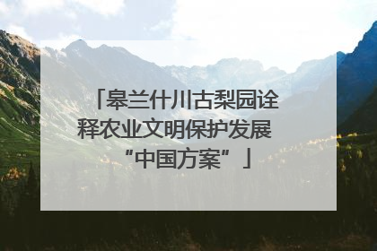 皋兰什川古梨园诠释农业文明保护发展“中国方案”