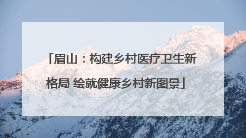 眉山：构建乡村医疗卫生新格局 绘就健康乡村新图景
