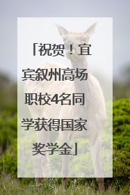 祝贺！宜宾叙州高场职校4名同学获得国家奖学金