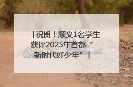 祝贺！顺义1名学生获评2025年首都“新时代好少年”
