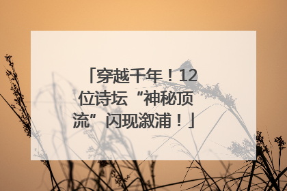 穿越千年！12 位诗坛“神秘顶流”闪现溆浦！