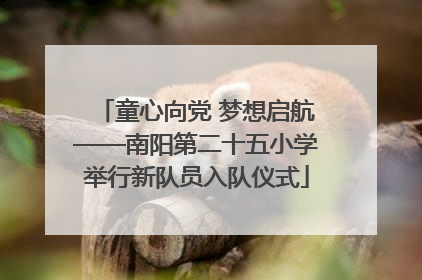 童心向党 梦想启航——南阳第二十五小学举行新队员入队仪式