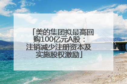 美的集团拟最高回购100亿元A股：注销减少注册资本及实施股权激励