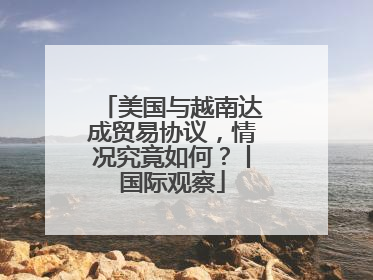 美国与越南达成贸易协议，情况究竟如何？丨国际观察