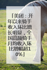 美团：开年以来骑手收入环比增长明显，全国高频骑手月均收入环比增幅超10%