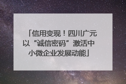 信用变现！四川广元以“诚信密码”激活中小微企业发展动能