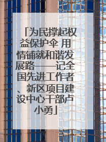 为民撑起权益保护伞 用情铺就和谐发展路——记全国先进工作者、新区项目建设中心干部卢小勇