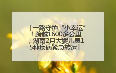 一路守护“小幸运”！跨越1600多公里，湖南2月大婴儿患15种疾病紧急转运