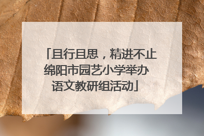 且行且思，精进不止 绵阳市园艺小学举办语文教研组活动