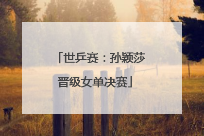 世乒赛：孙颖莎晋级女单决赛