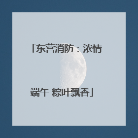东营消防：浓情端午 粽叶飘香