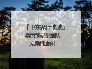 中东战事频频 美军航母编队无暇他顾