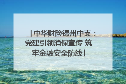 中华财险锦州中支：党建引领消保宣传 筑牢金融安全防线