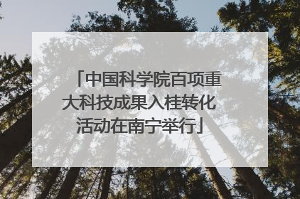 中国科学院百项重大科技成果入桂转化活动在南宁举行