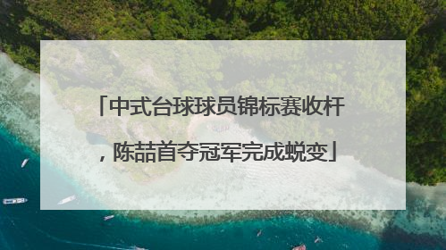 中式台球球员锦标赛收杆，陈喆首夺冠军完成蜕变