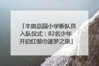 丰奥嘉园小学新队员入队仪式：82名少年开启红领巾逐梦之旅