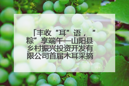丰收“耳”语，“粽”享端午—山阳县乡村振兴投资开发有限公司首届木耳采摘活动盛大启幕