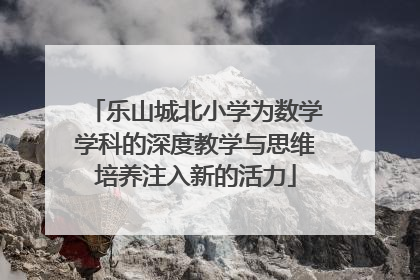 乐山城北小学为数学学科的深度教学与思维培养注入新的活力