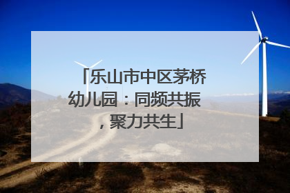 乐山市中区茅桥幼儿园：同频共振，聚力共生
