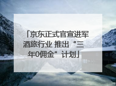 京东正式官宣进军酒旅行业 推出“三年0佣金”计划
