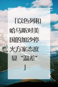 以色列和哈马斯对美国的加沙停火方案态度显“温差”