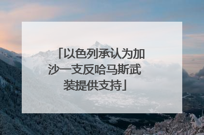 以色列承认为加沙一支反哈马斯武装提供支持