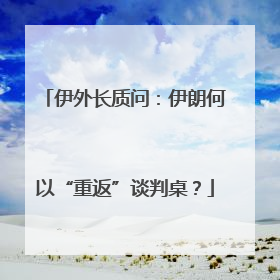 伊外长质问：伊朗何以“重返”谈判桌？