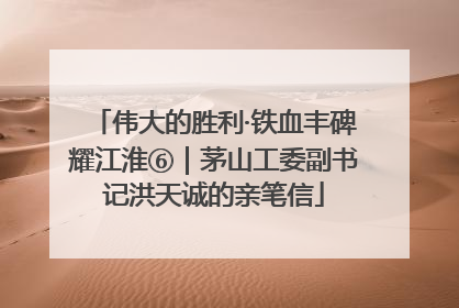 伟大的胜利·铁血丰碑耀江淮⑥｜茅山工委副书记洪天诚的亲笔信