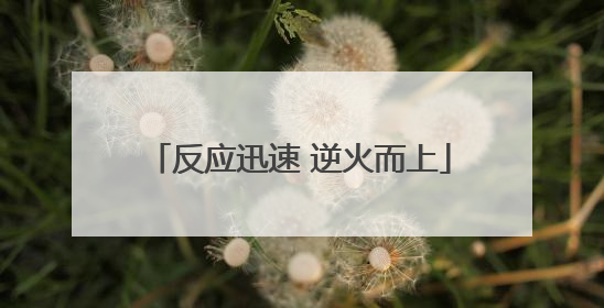 反应迅速 逆火而上
