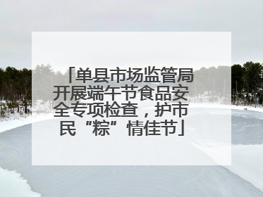单县市场监管局开展端午节食品安全专项检查，护市民“粽”情佳节