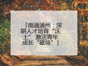 南通通州：深耕人才培育“沃土” 激活青年成长“磁场”
