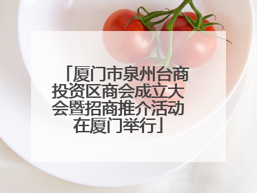 厦门市泉州台商投资区商会成立大会暨招商推介活动在厦门举行