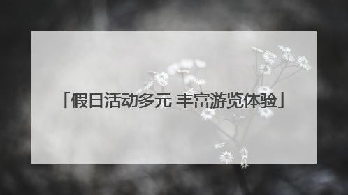 假日活动多元 丰富游览体验