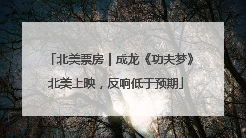 北美票房｜成龙《功夫梦》北美上映，反响低于预期