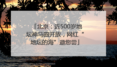 北京：近500岁地坛神马圈开放，网红“地坛的海”邀您尝