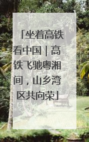 坐着高铁看中国｜高铁飞驰粤湘间，山乡湾区共向荣