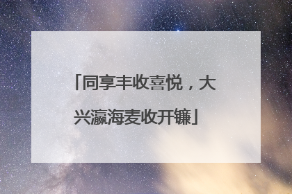 同享丰收喜悦，大兴瀛海麦收开镰