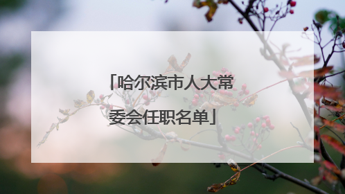 哈尔滨市人大常委会任职名单