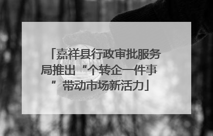 嘉祥县行政审批服务局推出“个转企一件事”带动市场新活力