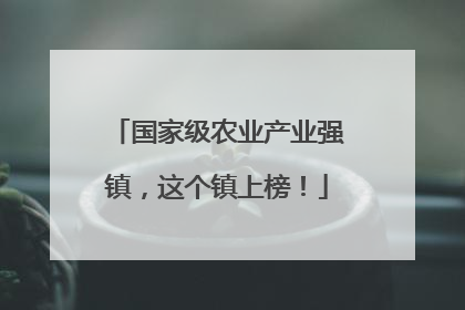 国家级农业产业强镇，这个镇上榜！