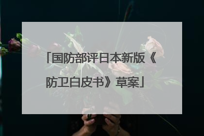 国防部评日本新版《防卫白皮书》草案